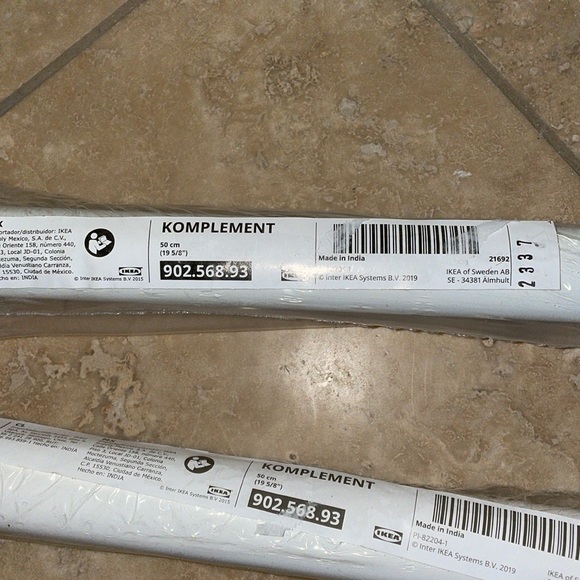 Set of 2 IKEA KOMPLEMENT PAX WARDROBE Clothes Rail Rack White 19 5/8 NEW - Picture 3 of 8